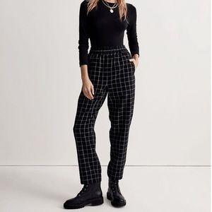 NWT Madewell Huston Pull-On Tapered Pants in Plaid